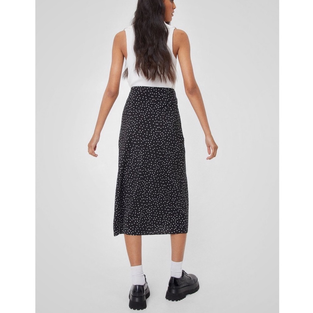Express black & white polka dot print long maxi skirt 0056